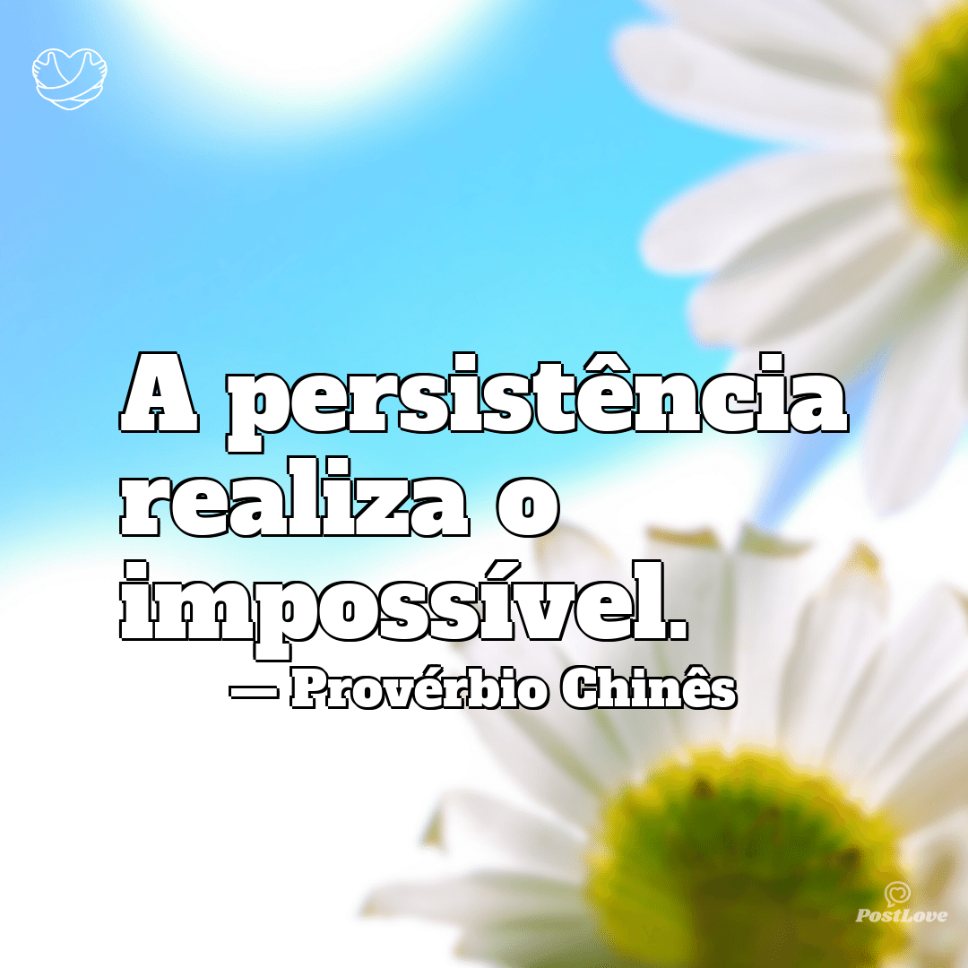 “A persistência realiza o impossível.”