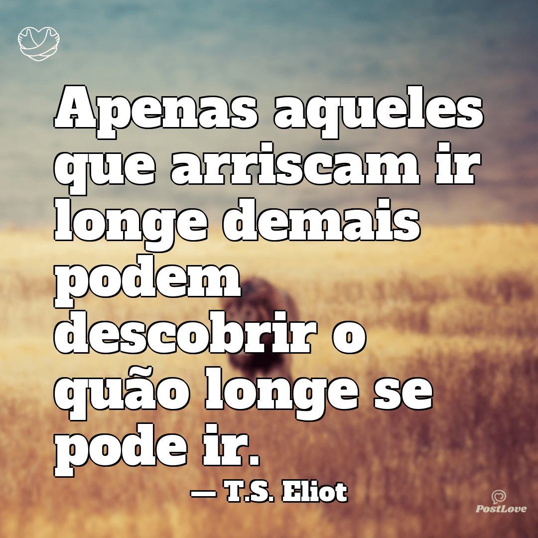 “Apenas aqueles que arriscam ir longe demais podem descobrir o quão longe se pode ir.”