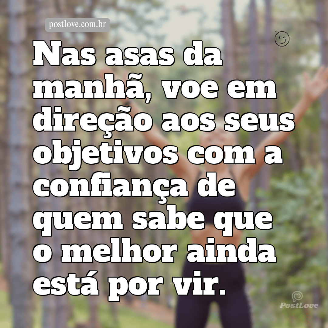 Nas asas da manhã, voe em direção aos seus objetivos com a confiança de quem sabe que o melhor ainda está por vir.