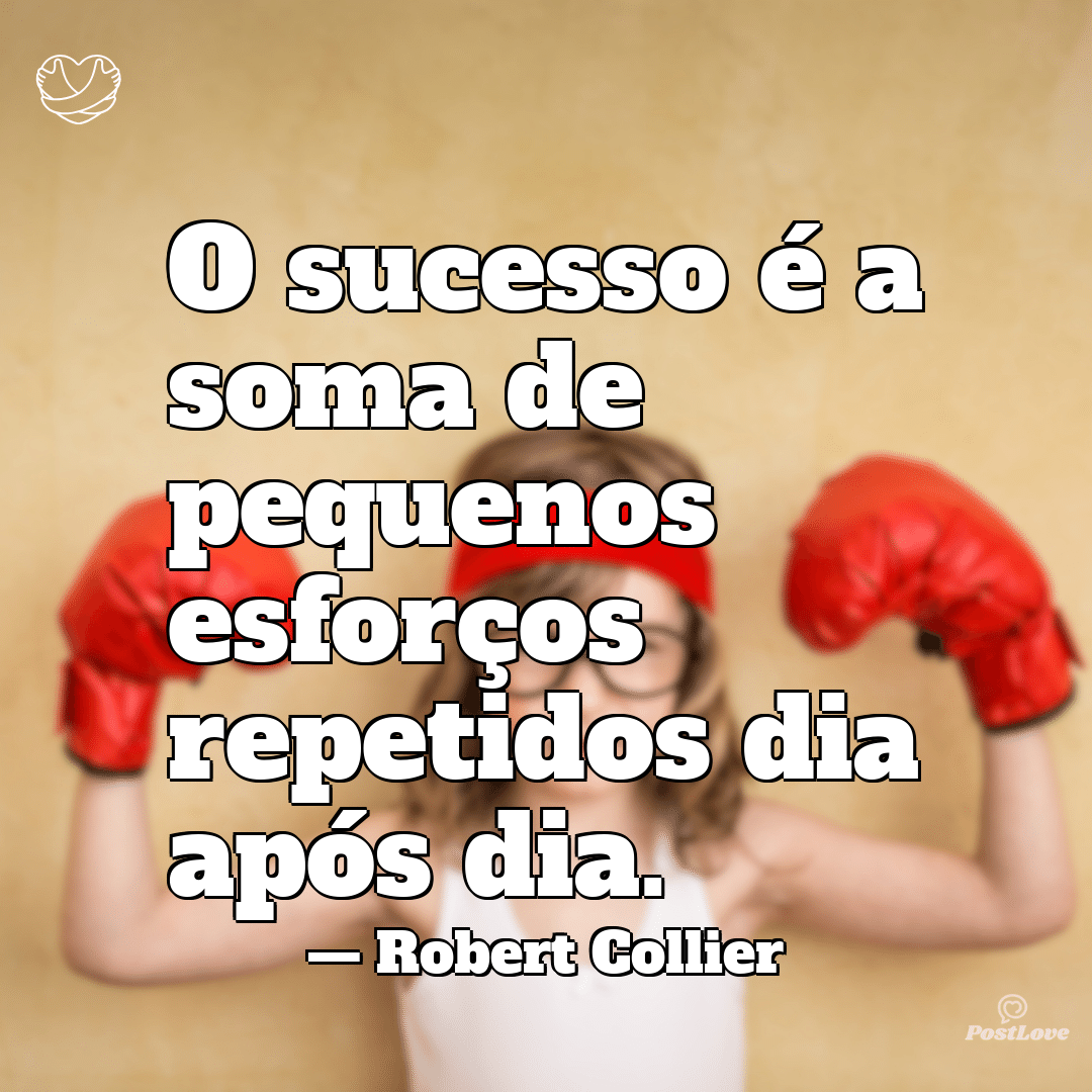 “O sucesso é a soma de pequenos esforços repetidos dia após dia.”