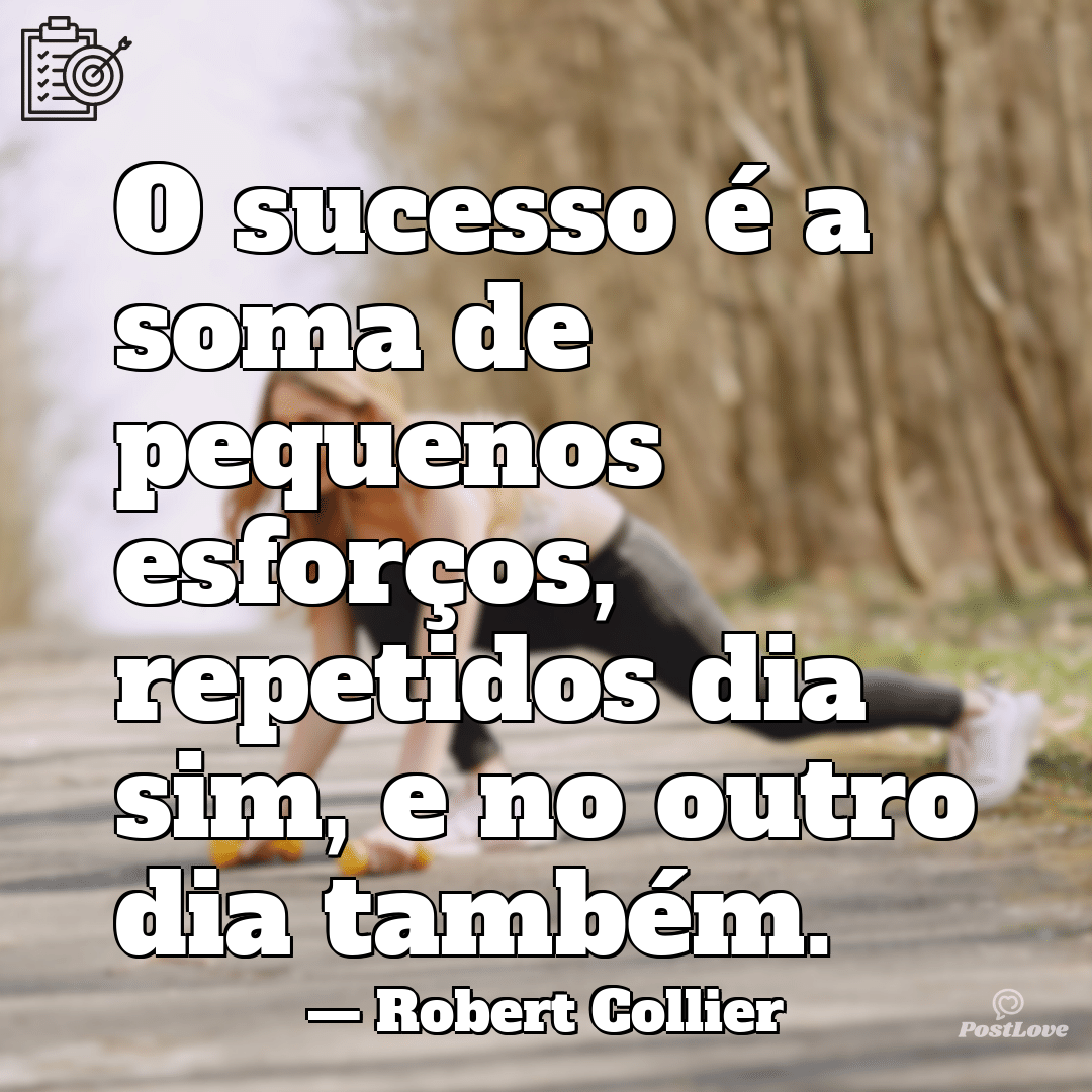 “O sucesso é a soma de pequenos esforços, repetidos dia sim, e no outro dia também.”