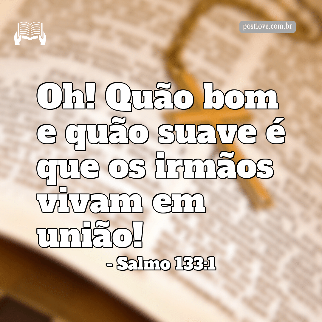 “Oh! Quão bom e quão suave é que os irmãos vivam em união!”