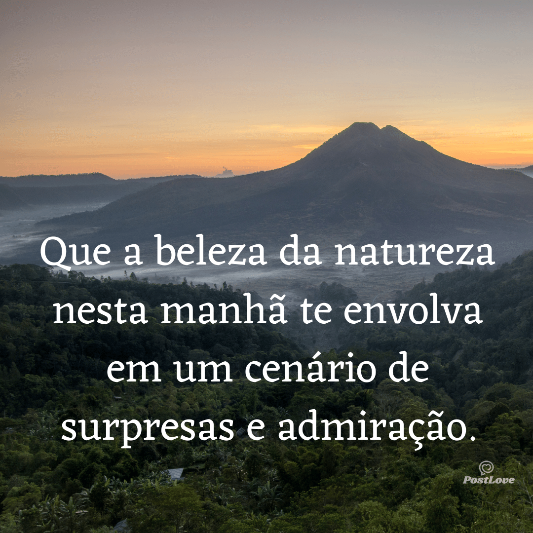 Que a beleza da natureza nesta manhã te envolva em um cenário de surpresas e admiração.