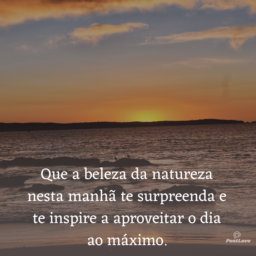Que a beleza da natureza nesta manhã te surpreenda e te inspire a aproveitar o dia ao máximo.