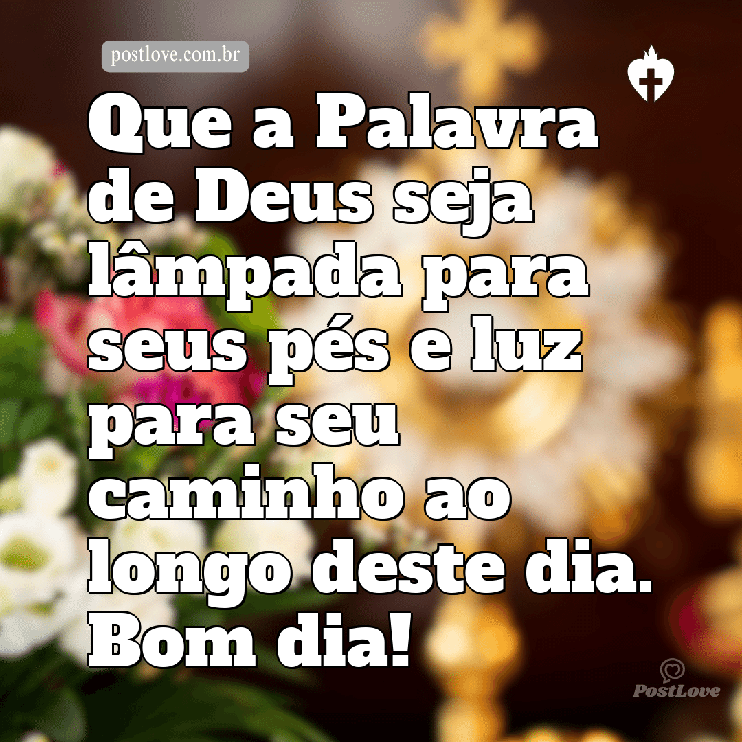 Que a Palavra de Deus seja lâmpada para seus pés e luz para seu caminho ao longo deste dia. Bom dia!