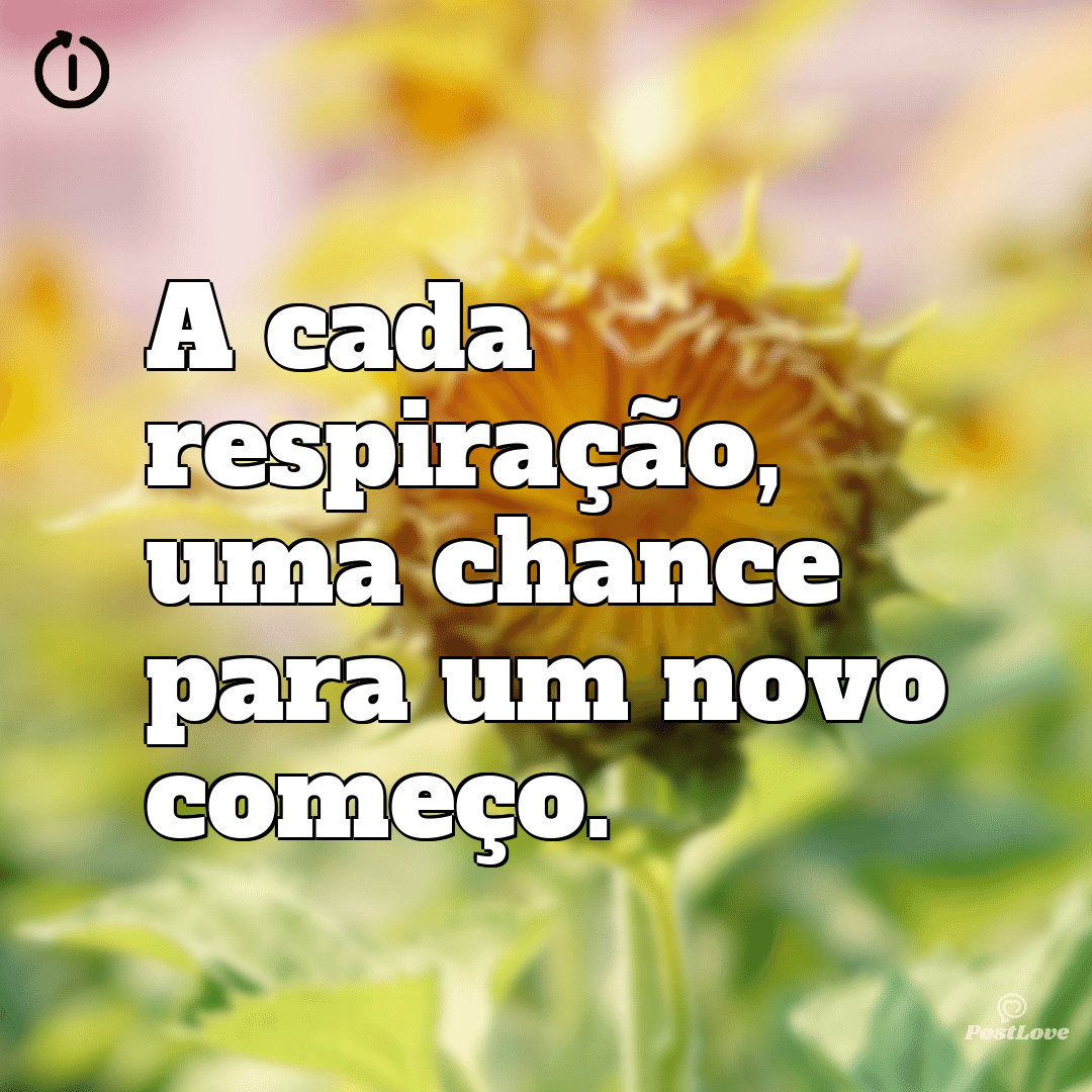 “A cada respiração, uma chance para um novo começo.”