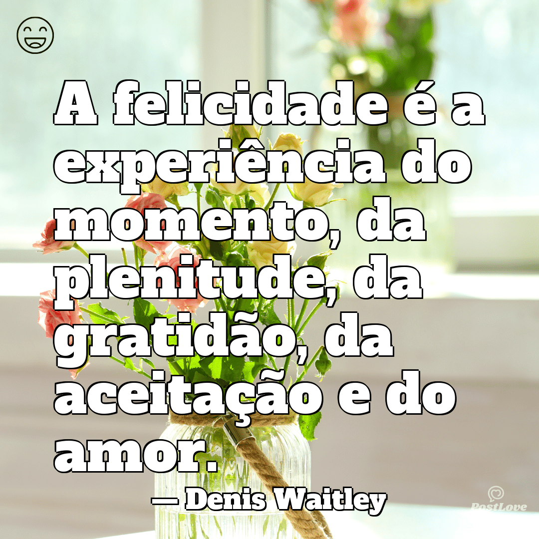 “A felicidade é a experiência do momento, da plenitude, da gratidão, da aceitação e do amor.”