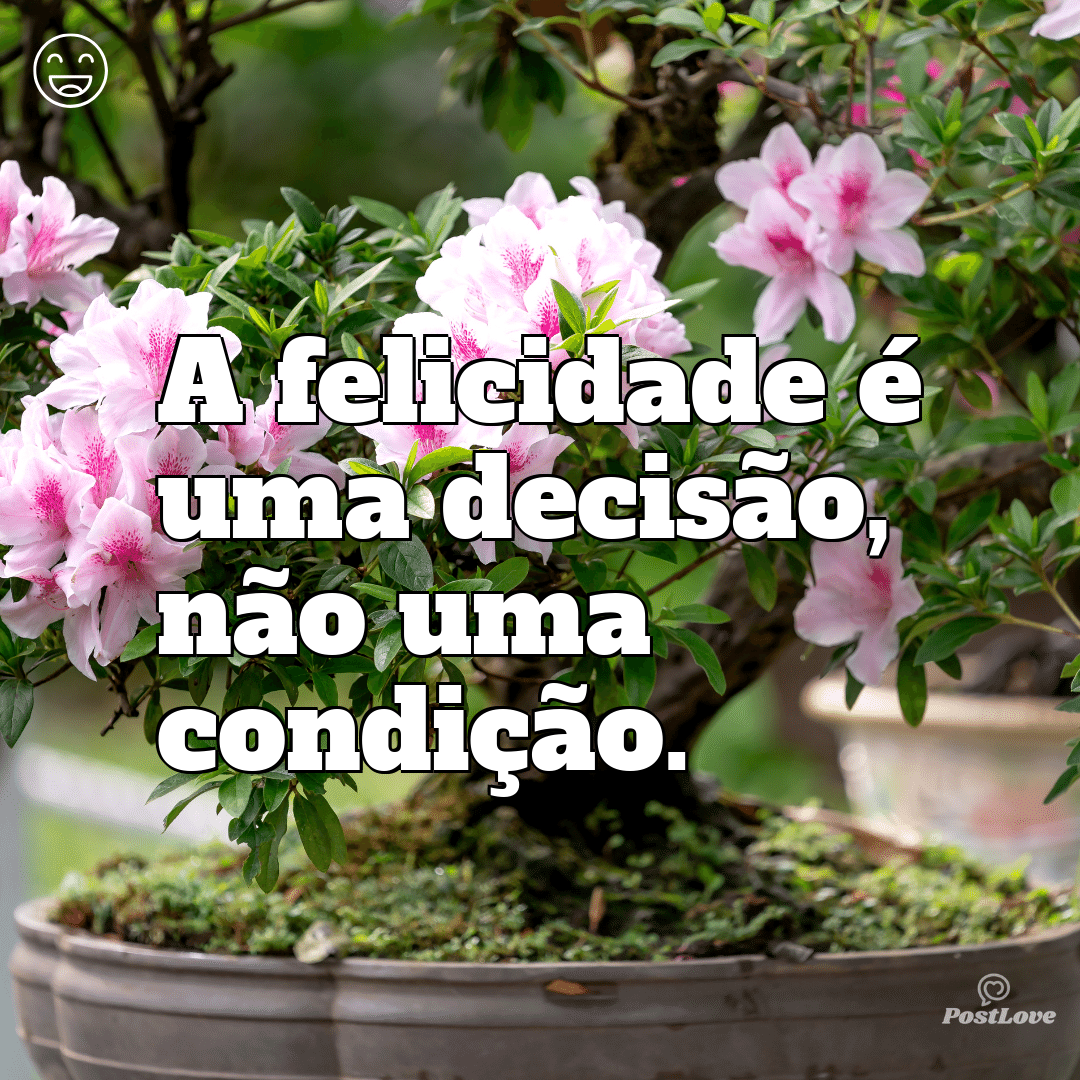 “A felicidade é uma decisão, não uma condição.”