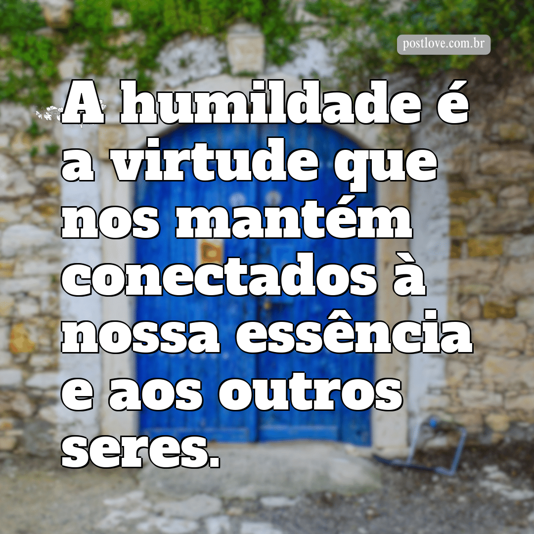“A humildade é a virtude que nos mantém conectados à nossa essência e aos outros seres.”