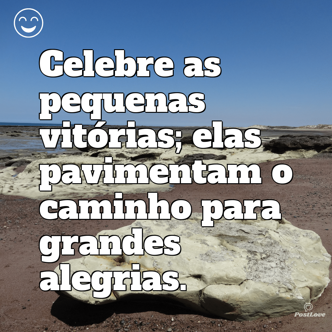 “Celebre as pequenas vitórias; elas pavimentam o caminho para grandes alegrias.”