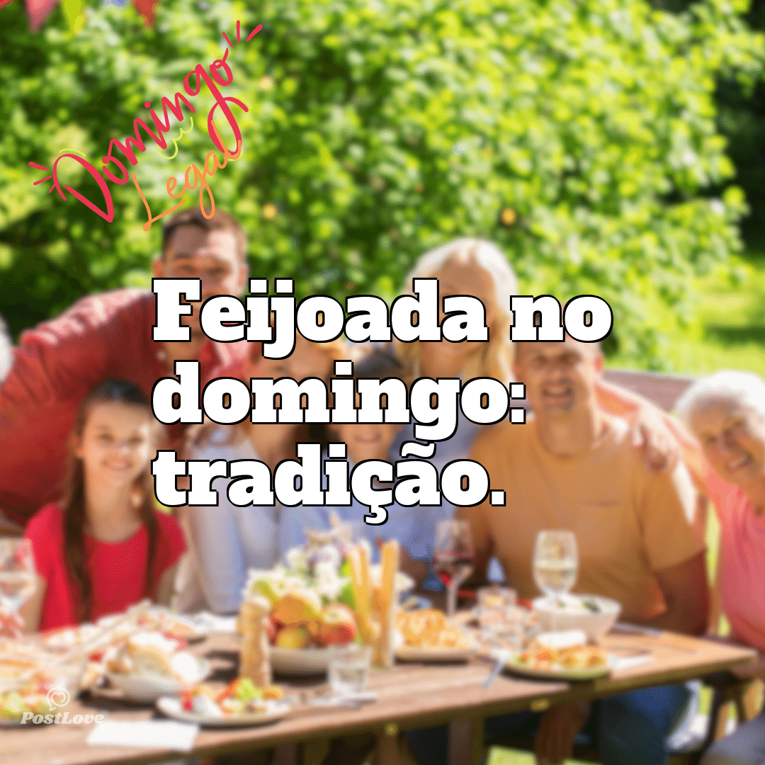 “Feijoada no domingo: tradição.”