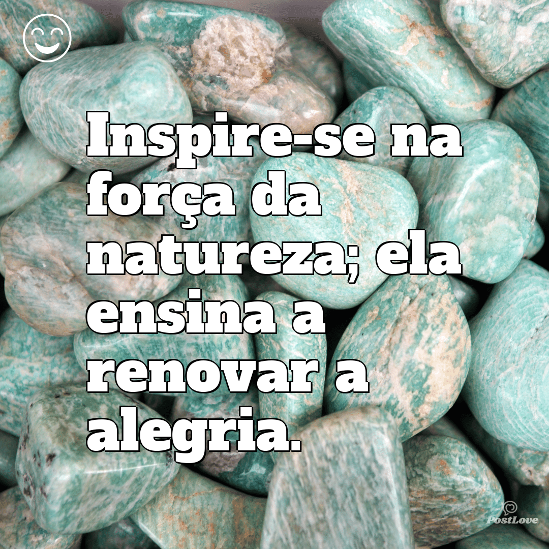Inspire-se na força da natureza; ela ensina a renovar a alegria.