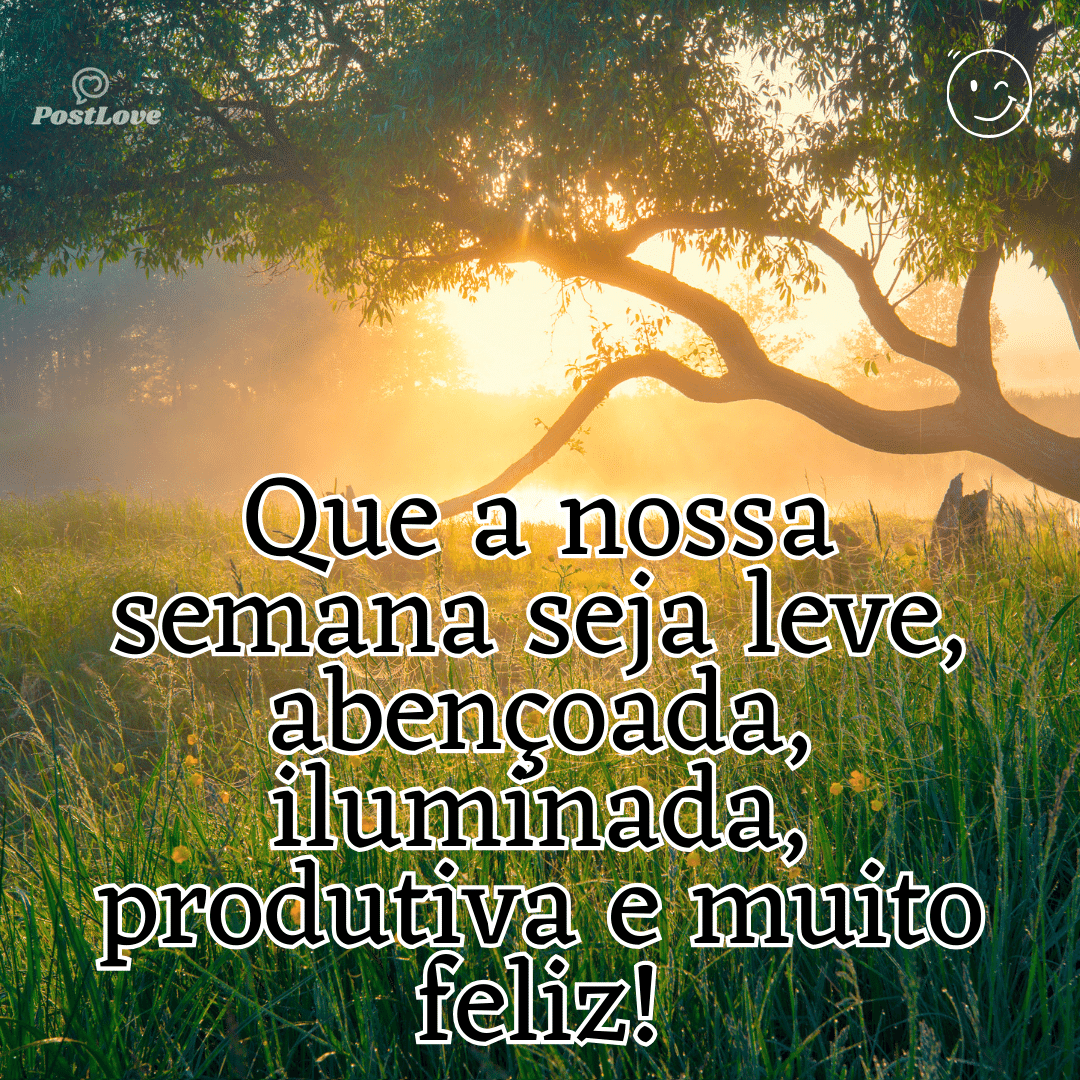 Que a nossa semana seja leve, abençoada, iluminada, produtiva e muito feliz!