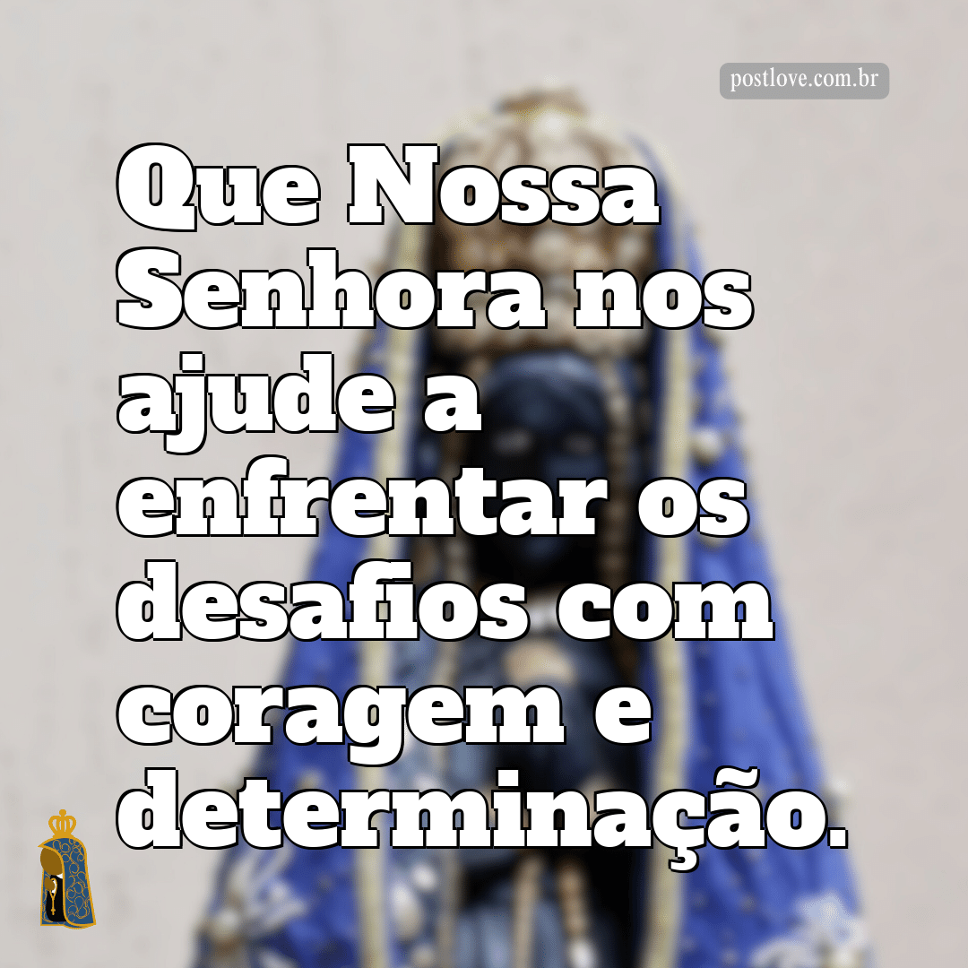 Que Nossa Senhora nos ajude a enfrentar os desafios com coragem e determinação.