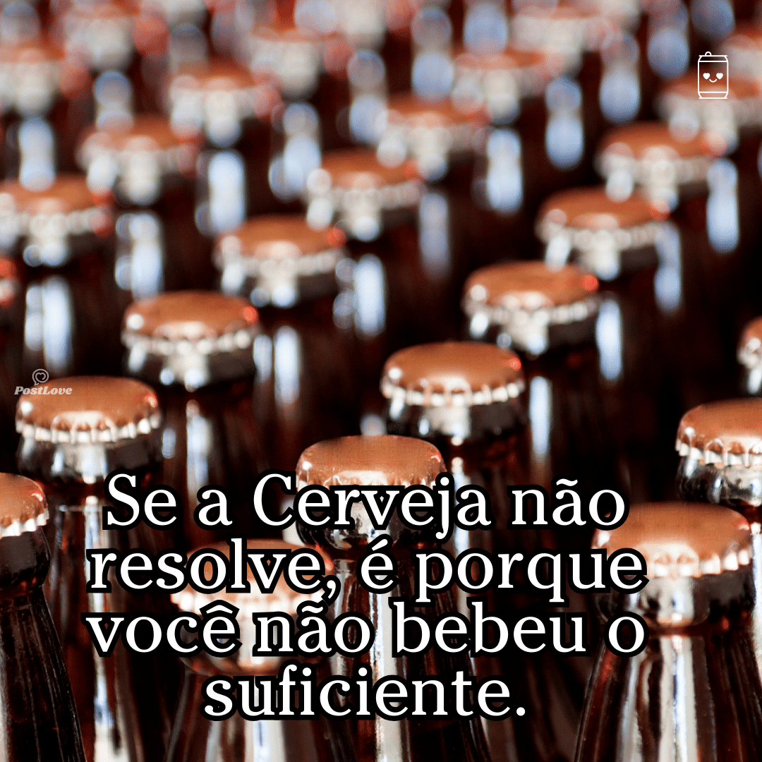 “Se a cerveja não resolve, é porque você não bebeu o suficiente.”