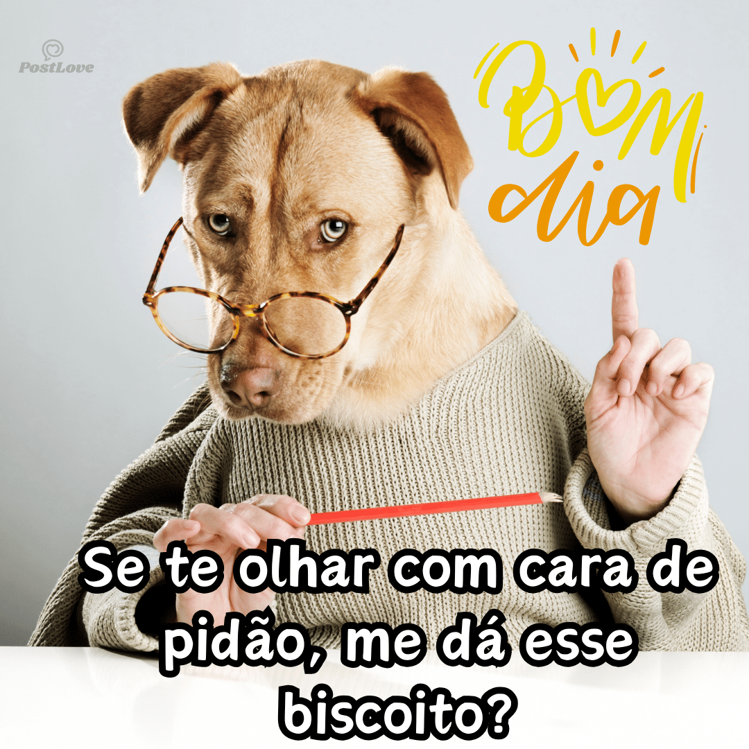 “Se te olhar com cara de pidão, me dá esse biscoito?”