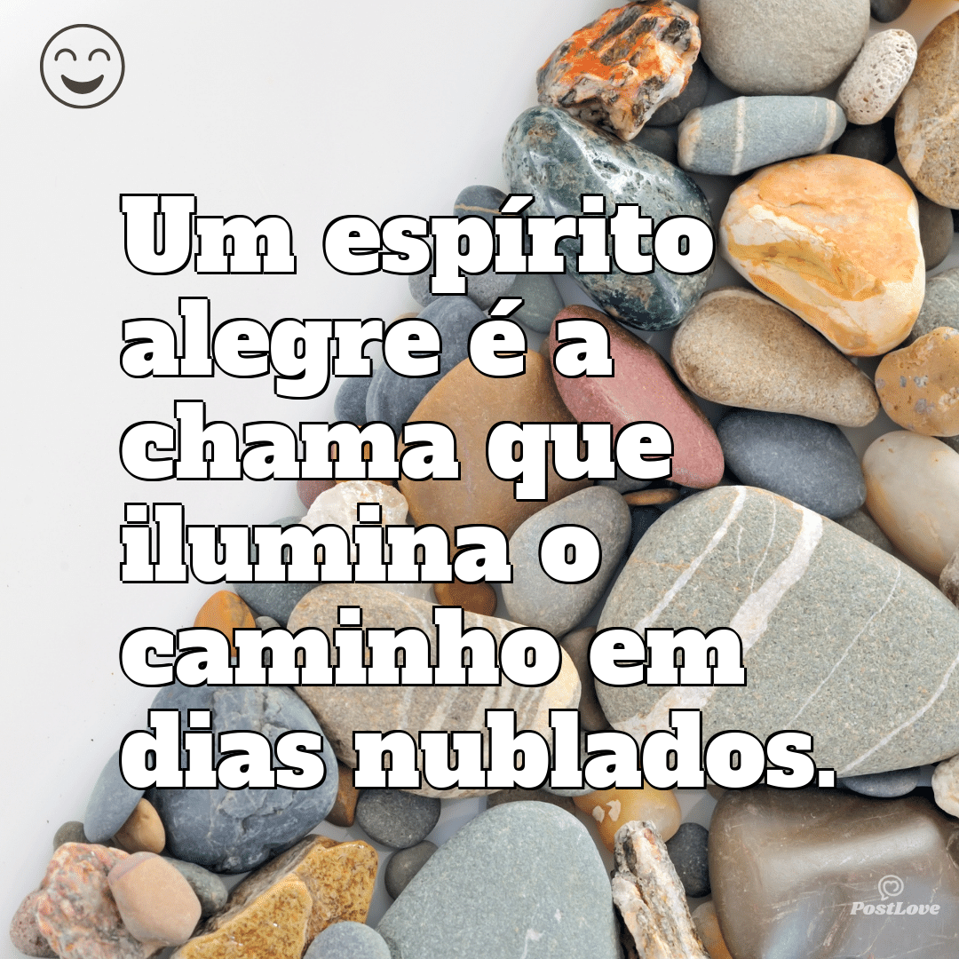 “Um espírito alegre é a chama que ilumina o caminho em dias nublados.”