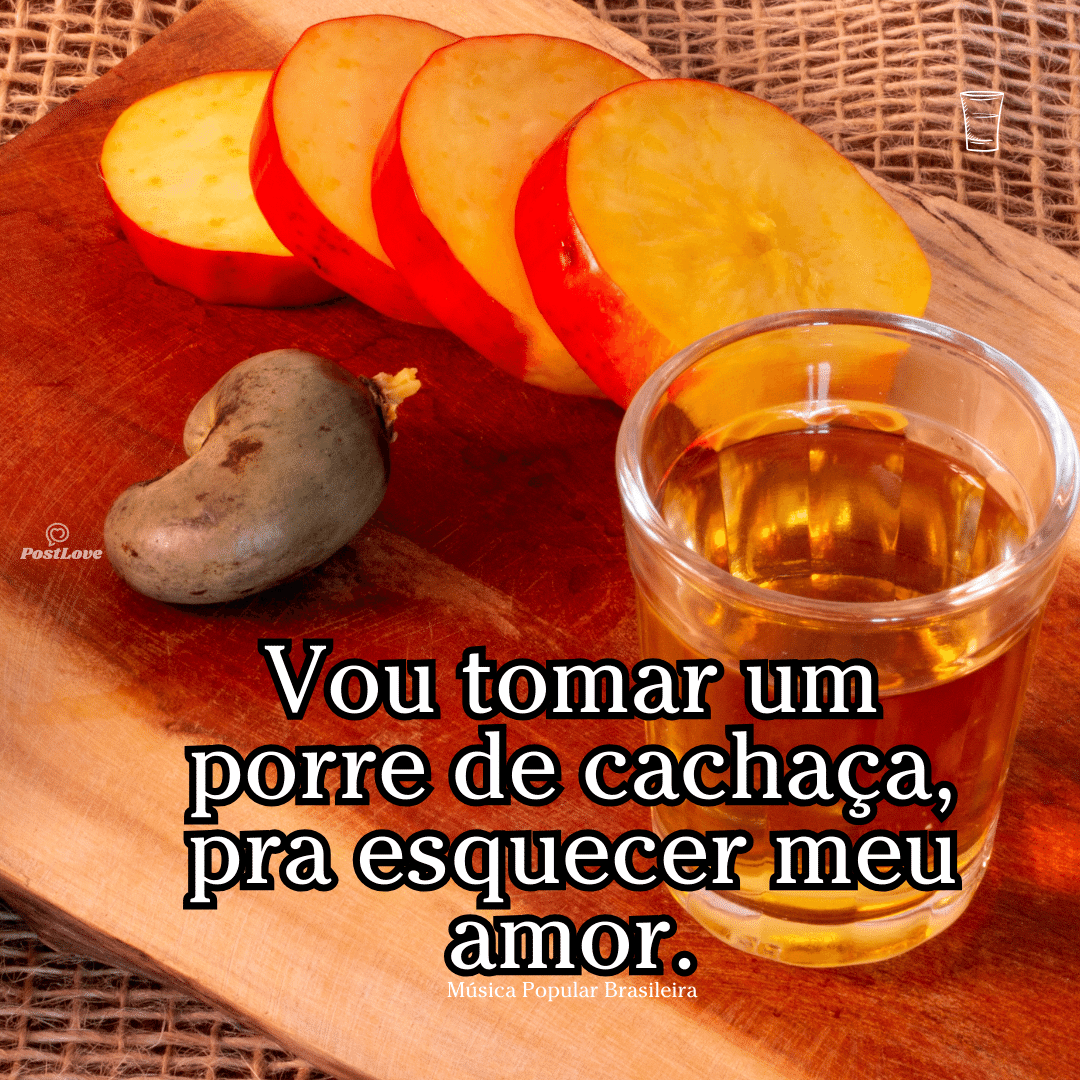 Vou tomar um porre de cachaça, pra esquecer meu amor.