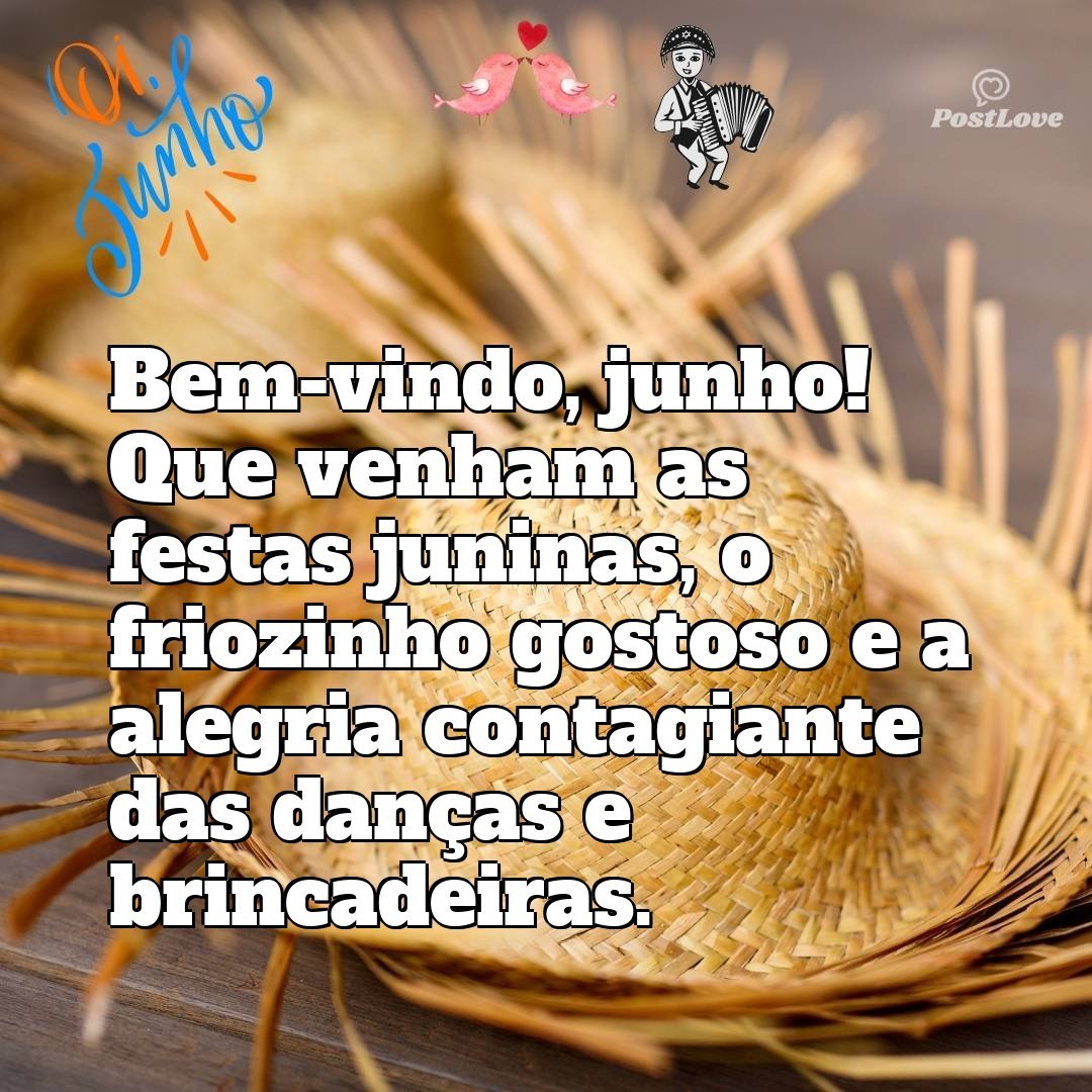 Bem-vindo, junho! Que venham as festas juninas, o friozinho gostoso e a alegria contagiante das danças e brincadeiras.