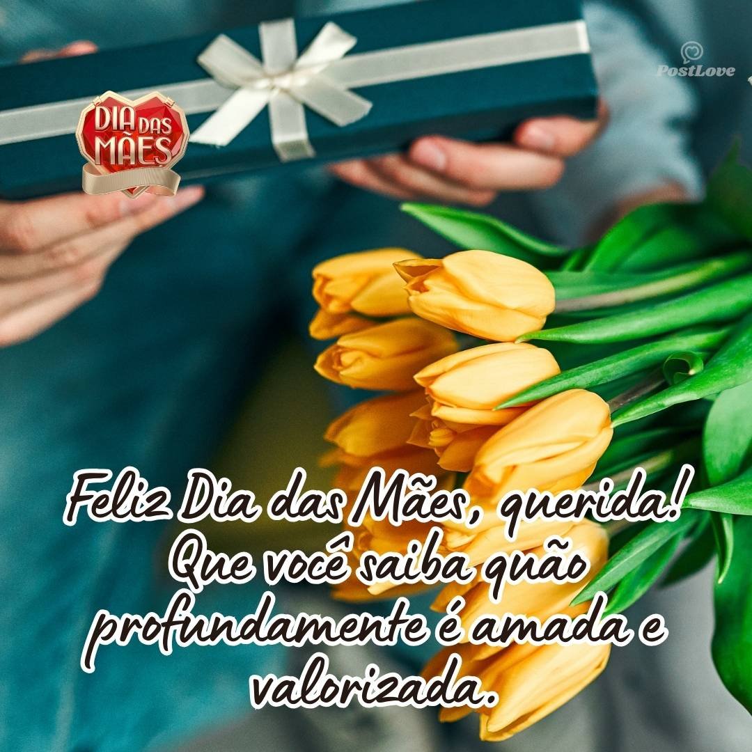 Feliz Dia das Mães, querida! Que você saiba quão profundamente é amada e valorizada.