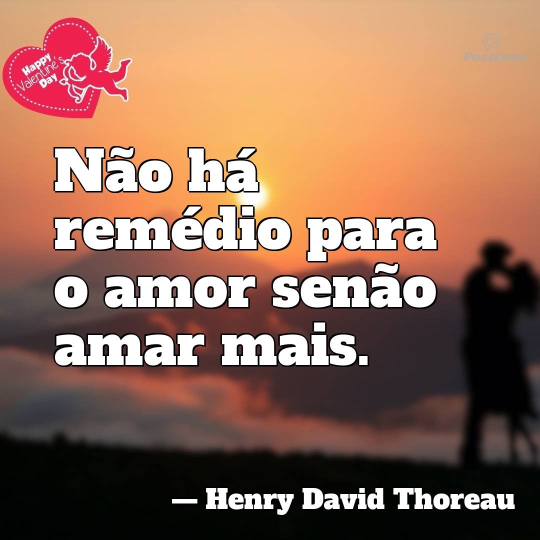 Não há remédio para o amor senão amar mais.