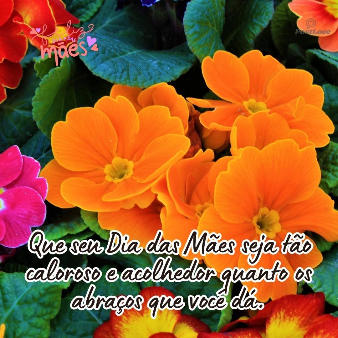 Que seu Dia das Mães seja tão caloroso e acolhedor quanto os abraços que você dá.