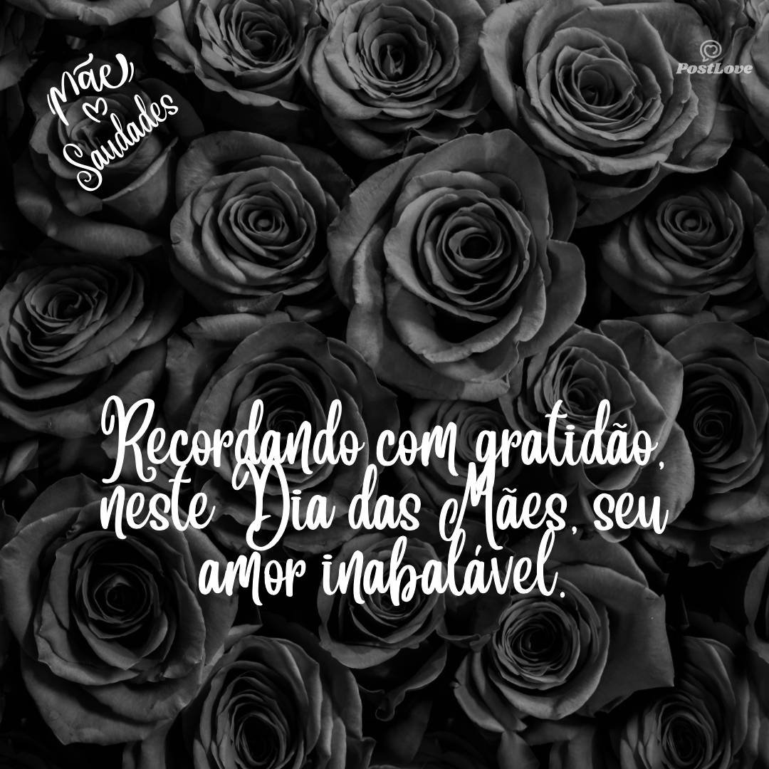 Recordando com gratidão, neste Dia das Mães, seu amor inabalável.