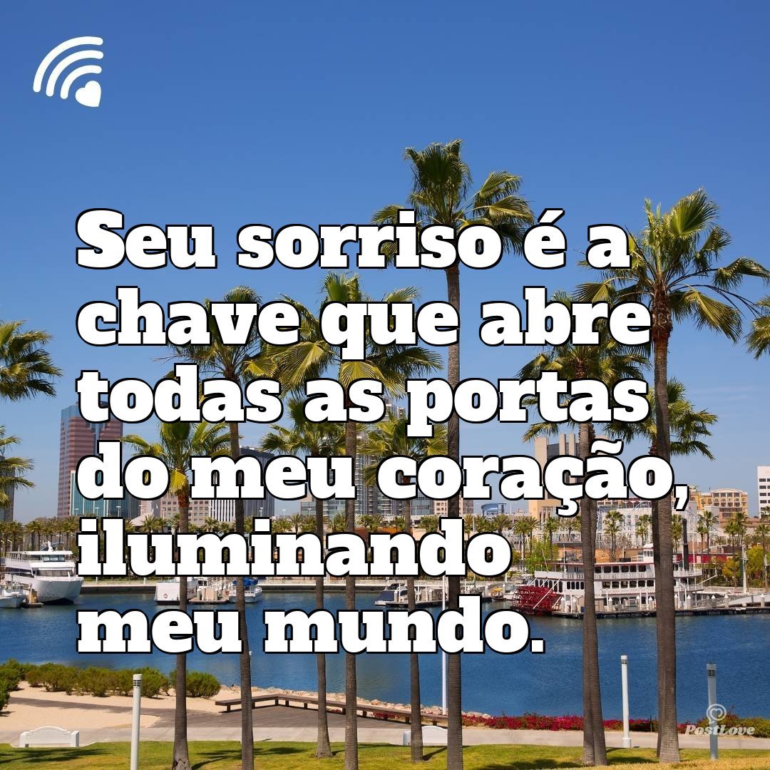 Seu sorriso é a chave que abre todas as portas do meu coração, iluminando meu mundo.