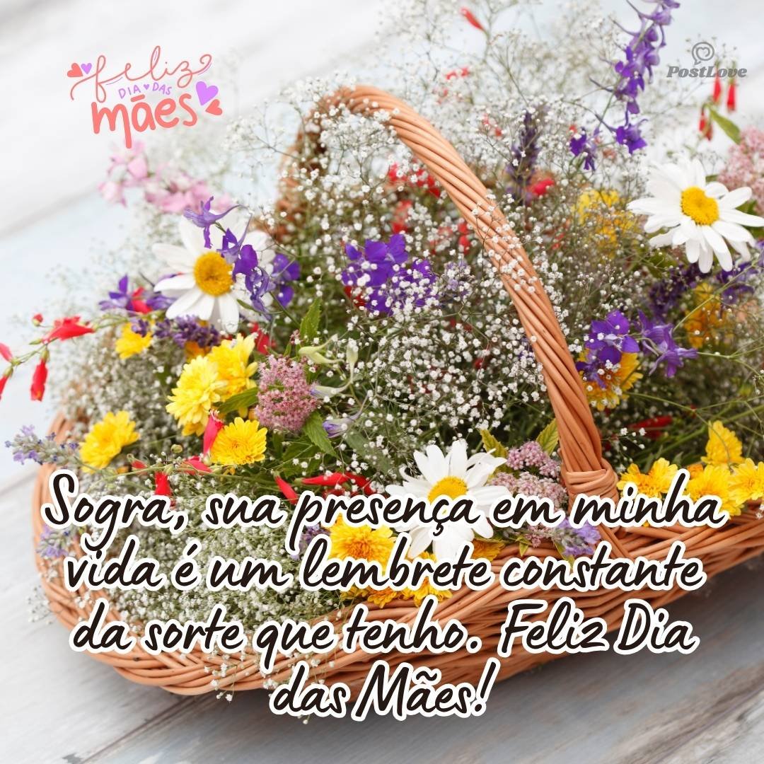 Sogra, sua presença em minha vida é um lembrete constante da sorte que tenho. Feliz Dia das Mães!