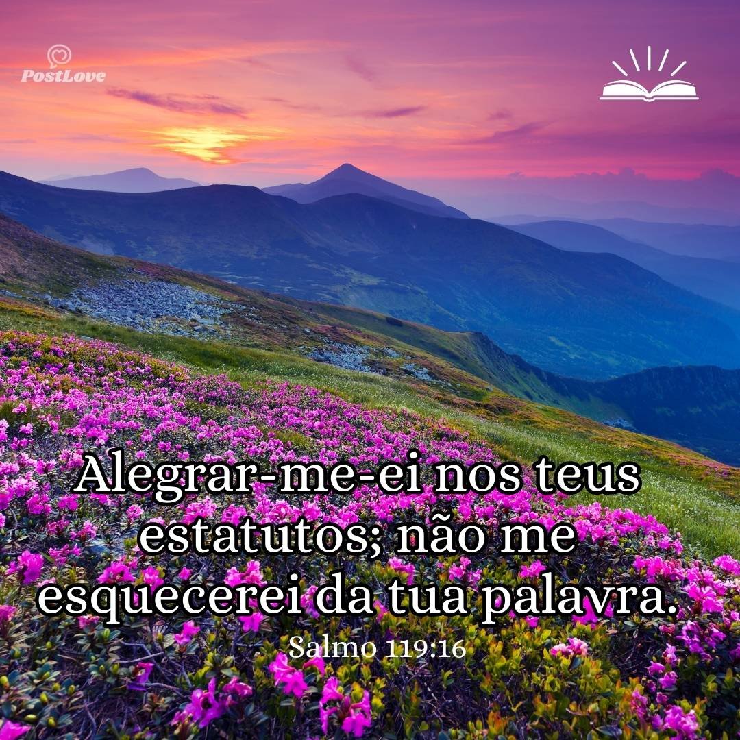 Alegrar-me-ei nos teus estatutos; não me esquecerei da tua palavra.