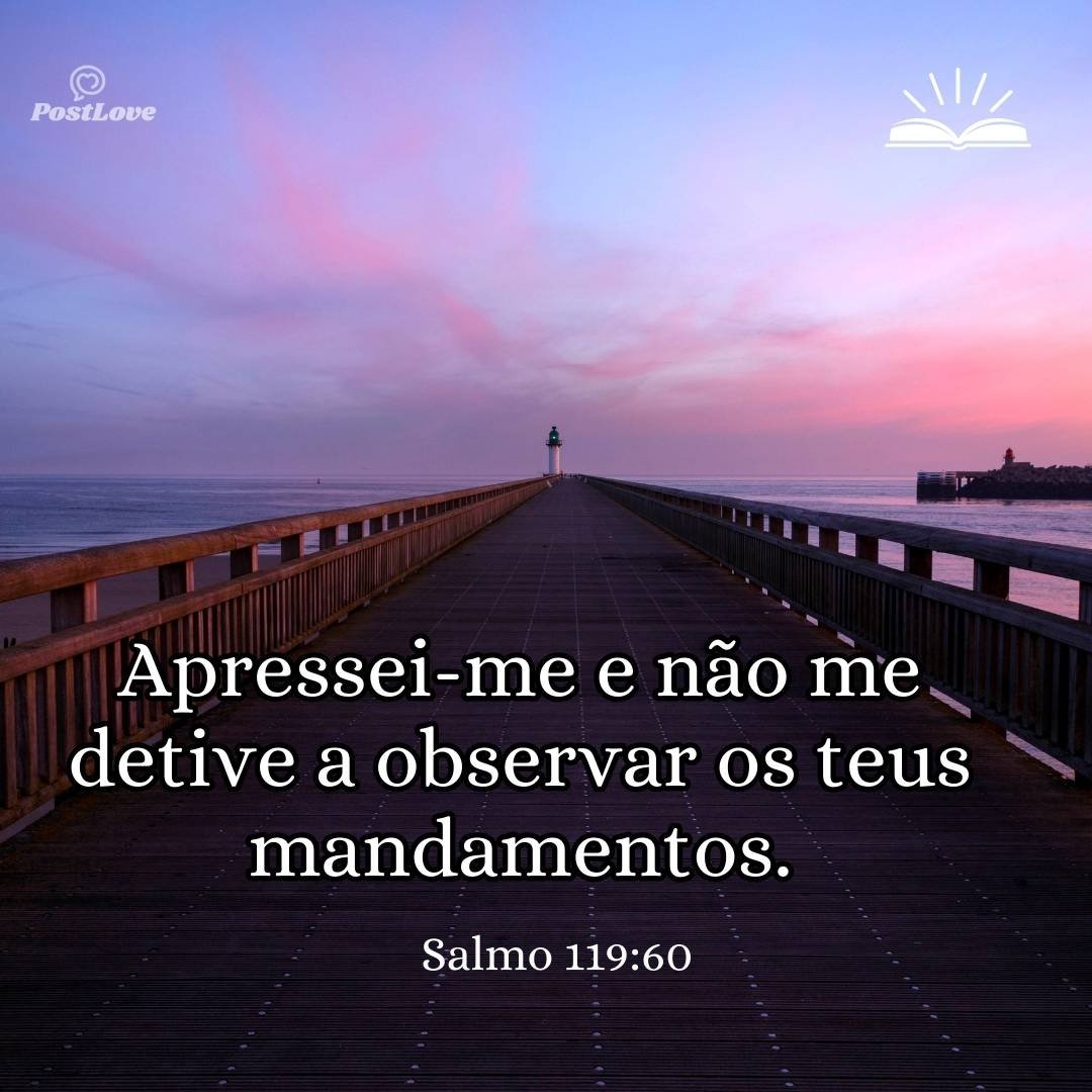 Apressei-me e não me detive a observar os teus mandamentos.