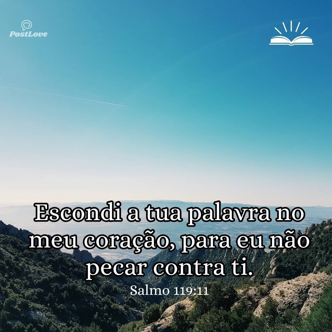 Escondi a tua palavra no meu coração, para eu não pecar contra ti.