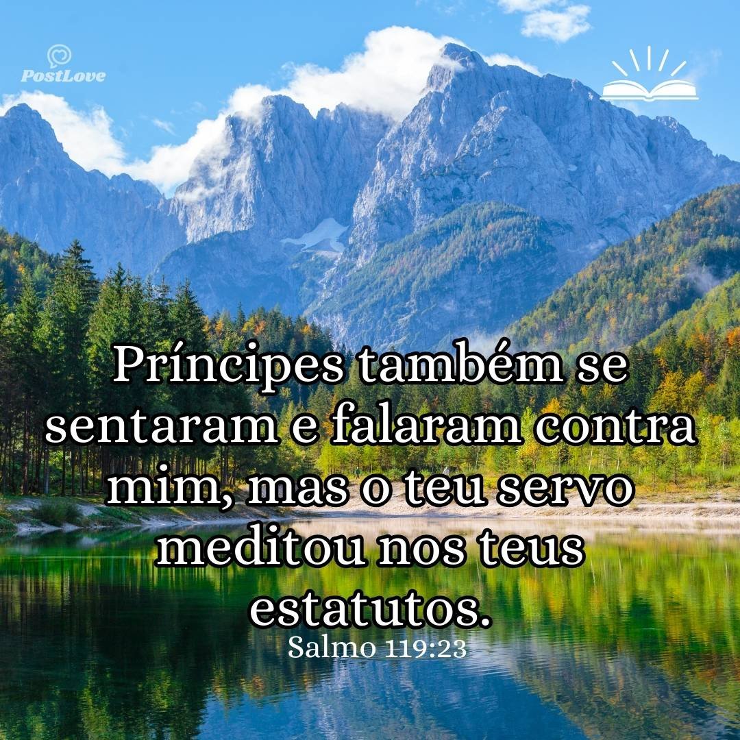 Príncipes também se sentaram e falaram contra mim, mas o teu servo meditou nos teus estatutos.