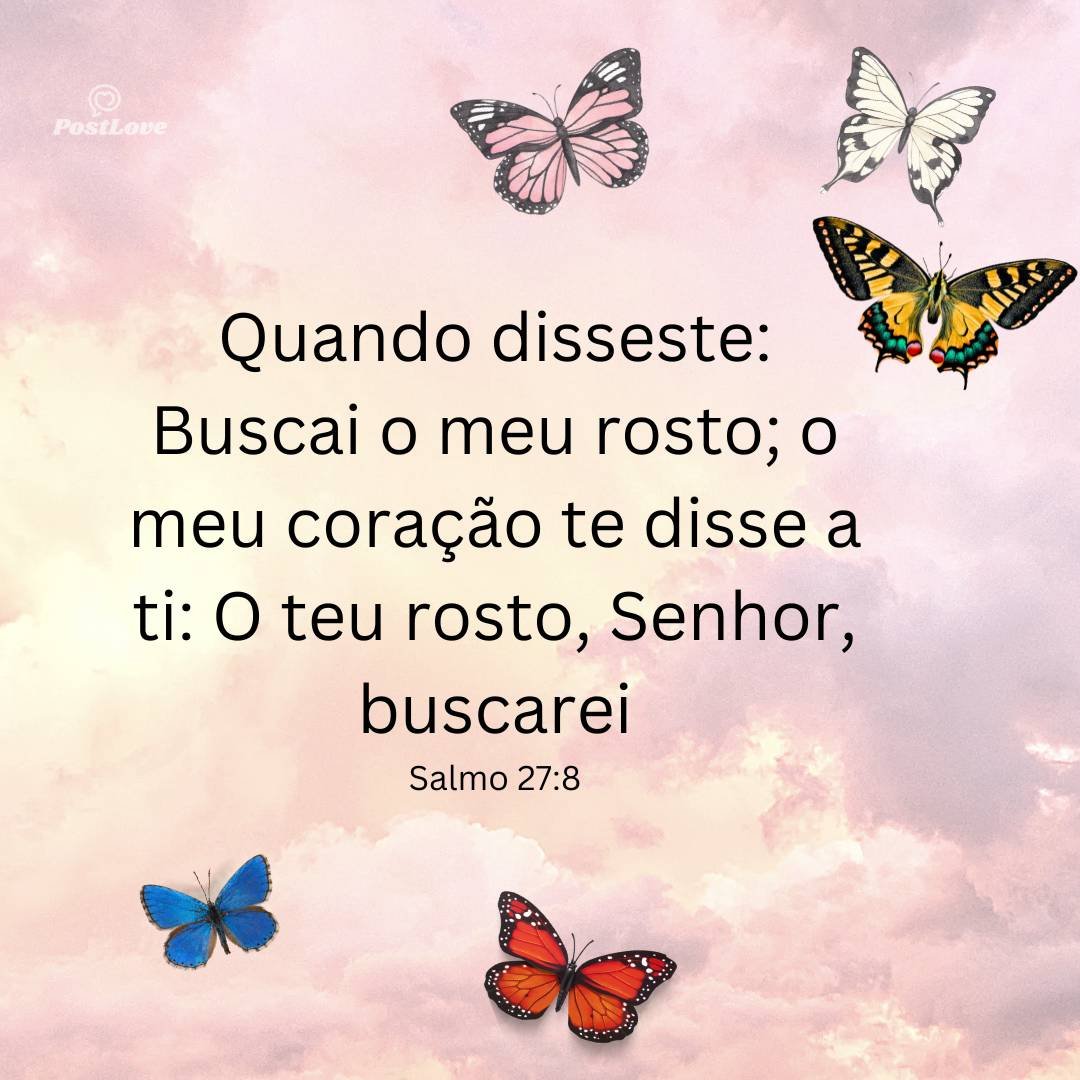 Quando disseste: Buscai o meu rosto; o meu coração te disse a ti: O teu rosto, Senhor, buscarei