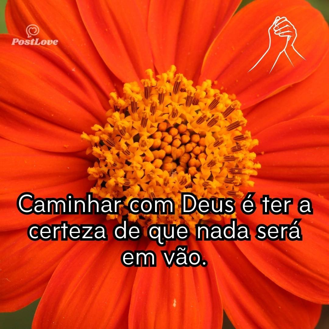 Caminhar com Deus é ter a certeza de que nada será em vão.