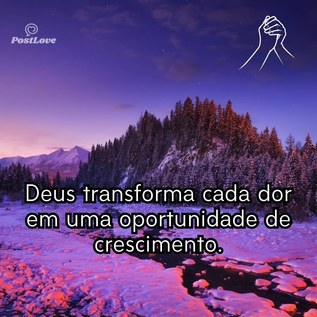 Deus transforma cada dor em uma oportunidade de crescimento.