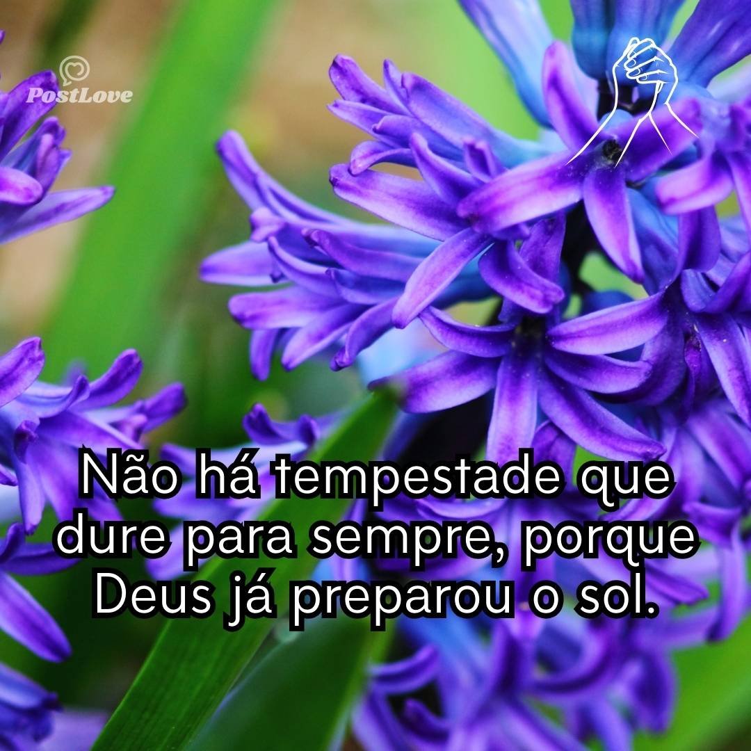 Não há tempestade que dure para sempre, porque Deus já preparou o sol.