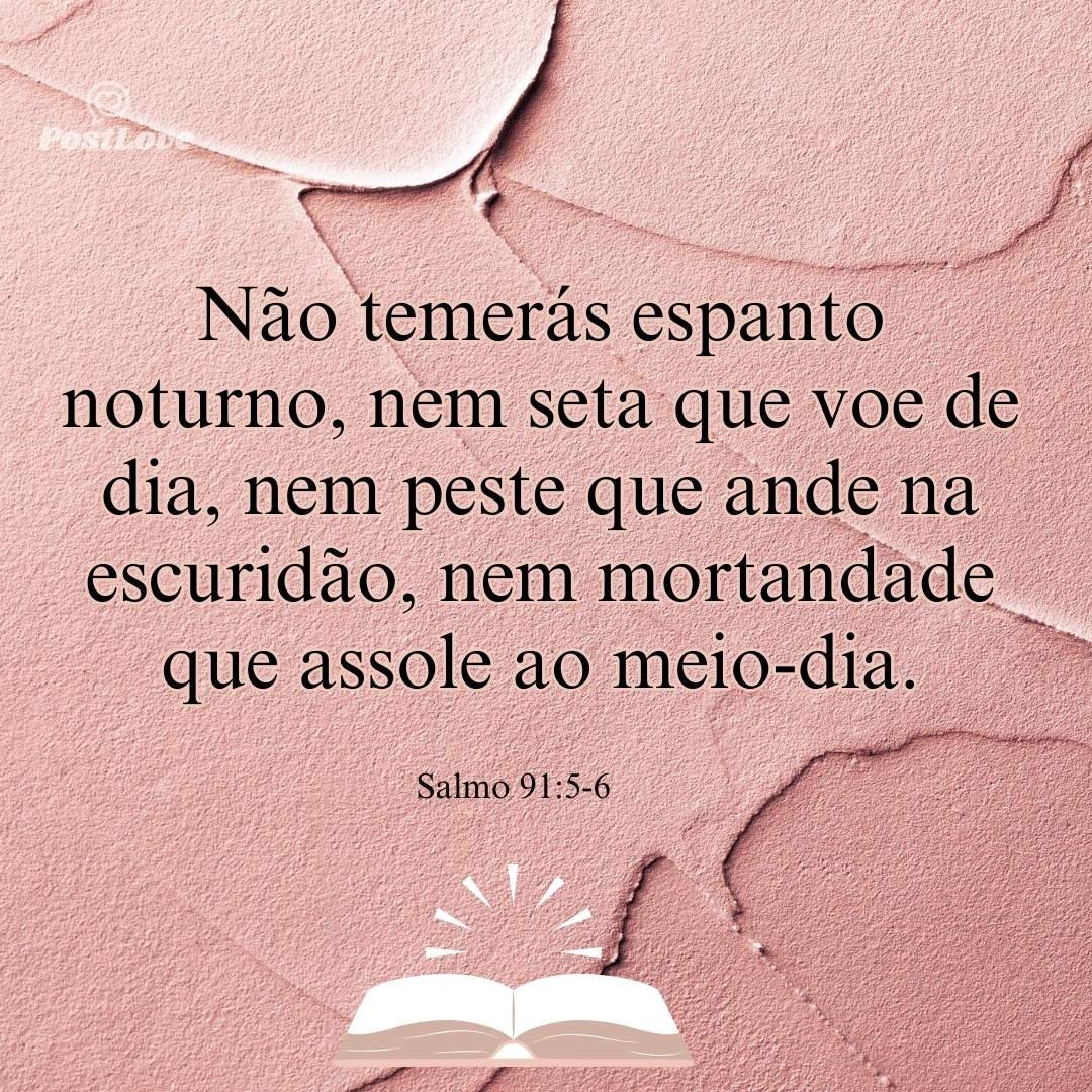 Não temerás espanto noturno, nem seta que voe de dia, nem peste que ande na escuridão, nem mortandade que assole ao meio-dia.