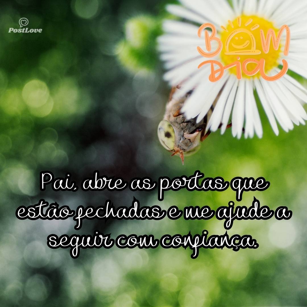 Pai, abre as portas que estão fechadas e me ajude a seguir com confiança.