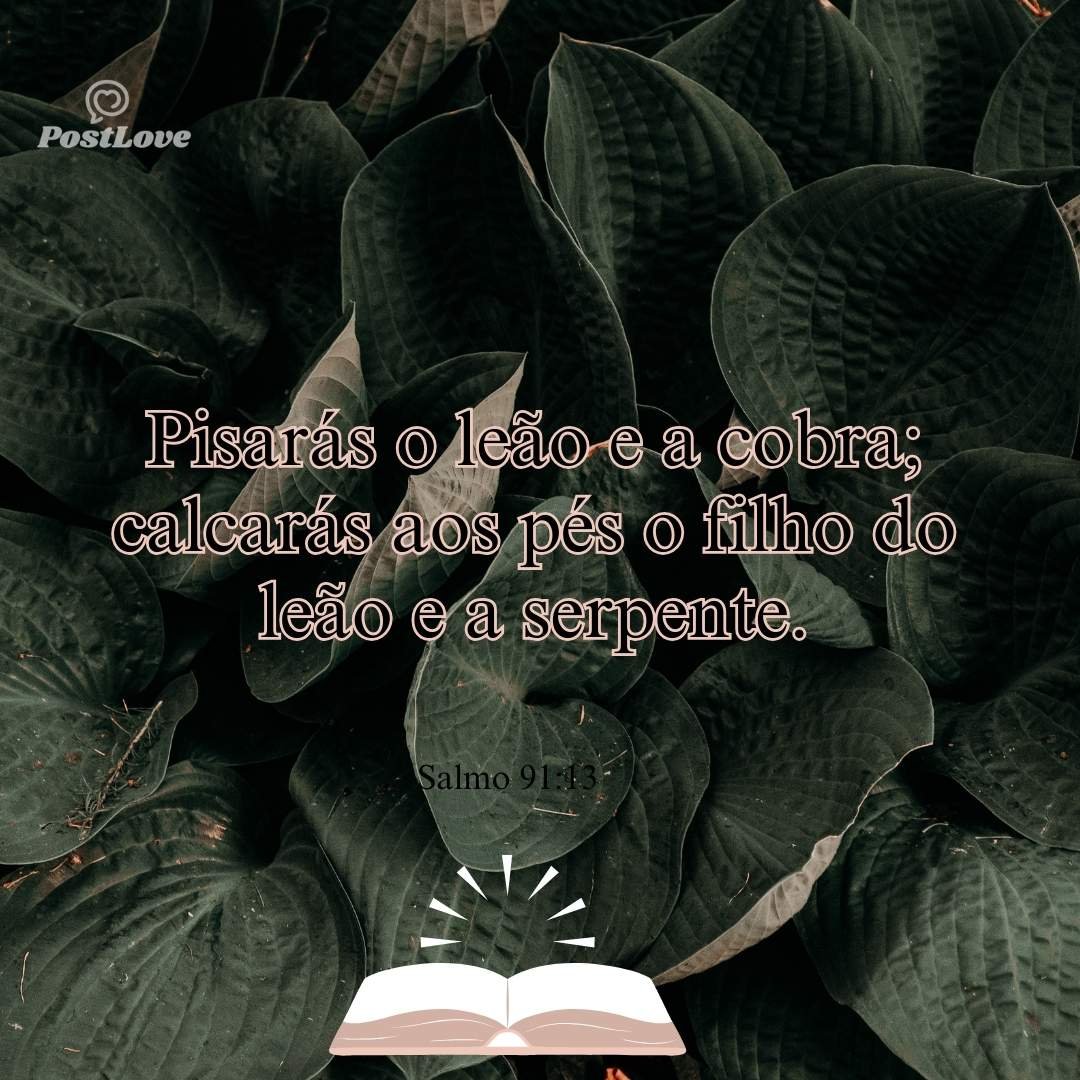 Pisarás o leão e a cobra; calcarás aos pés o filho do leão e a serpente.