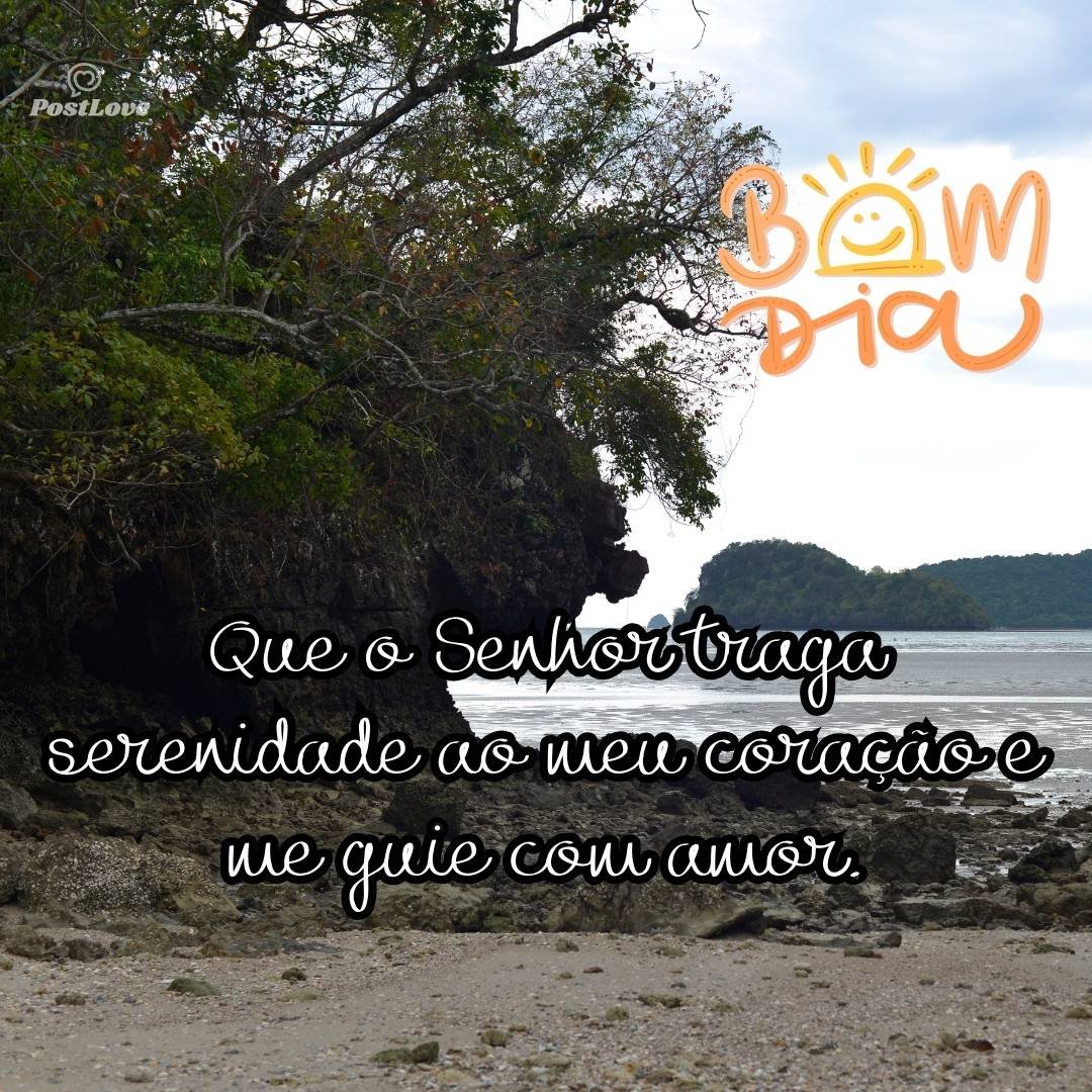 Que o Senhor traga serenidade ao meu coração e me guie com amor.