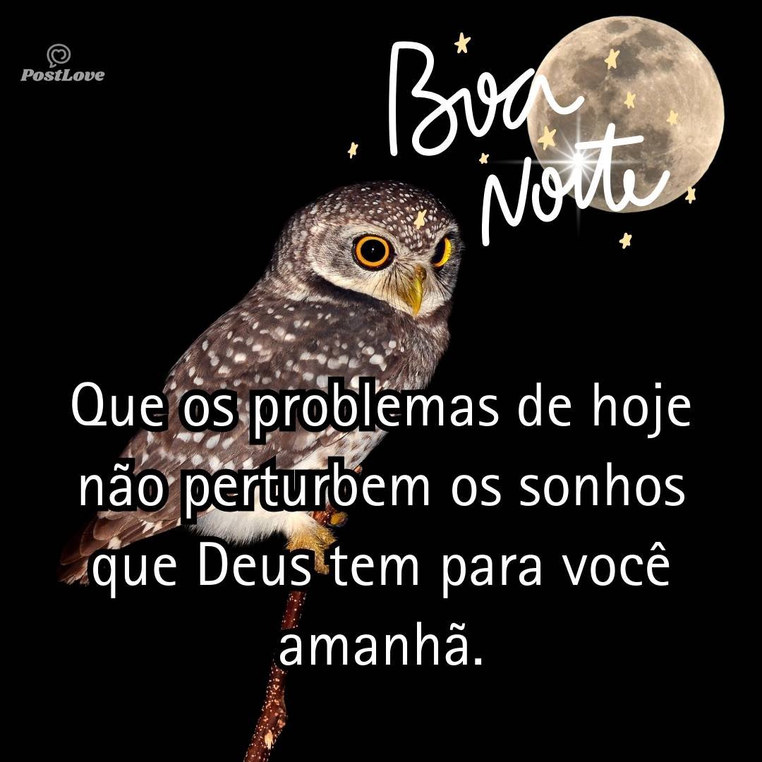Que os problemas de hoje não perturbem os sonhos que Deus tem para você amanhã.