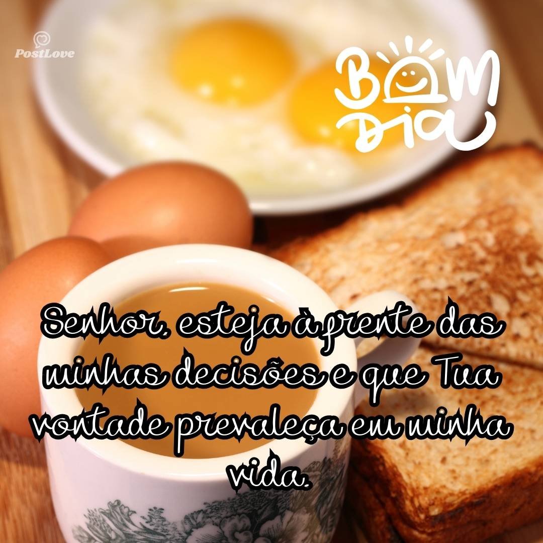 Senhor, esteja à frente das minhas decisões e que Tua vontade prevaleça em minha vida.