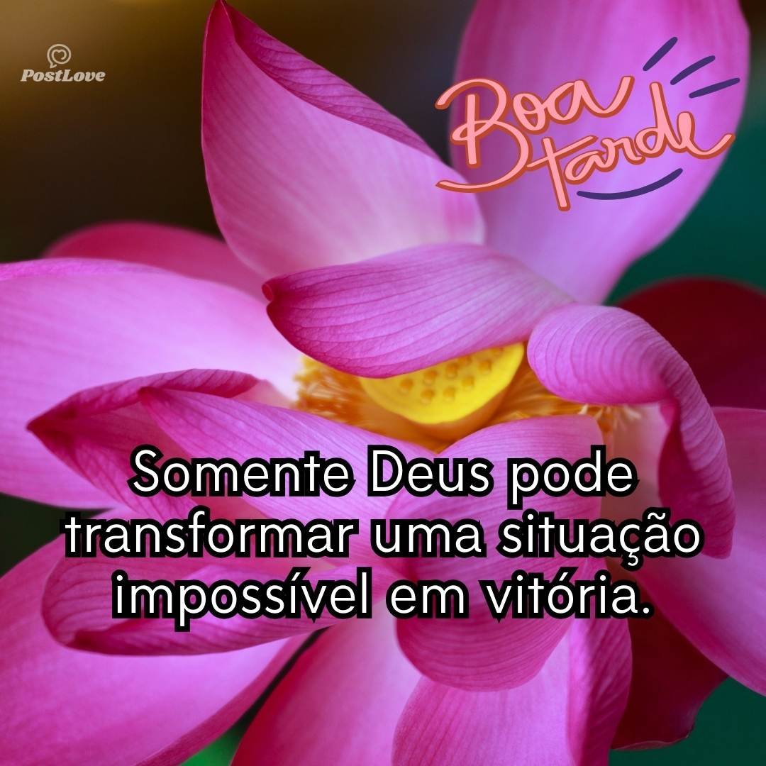 Somente Deus pode transformar uma situação impossível em vitória.