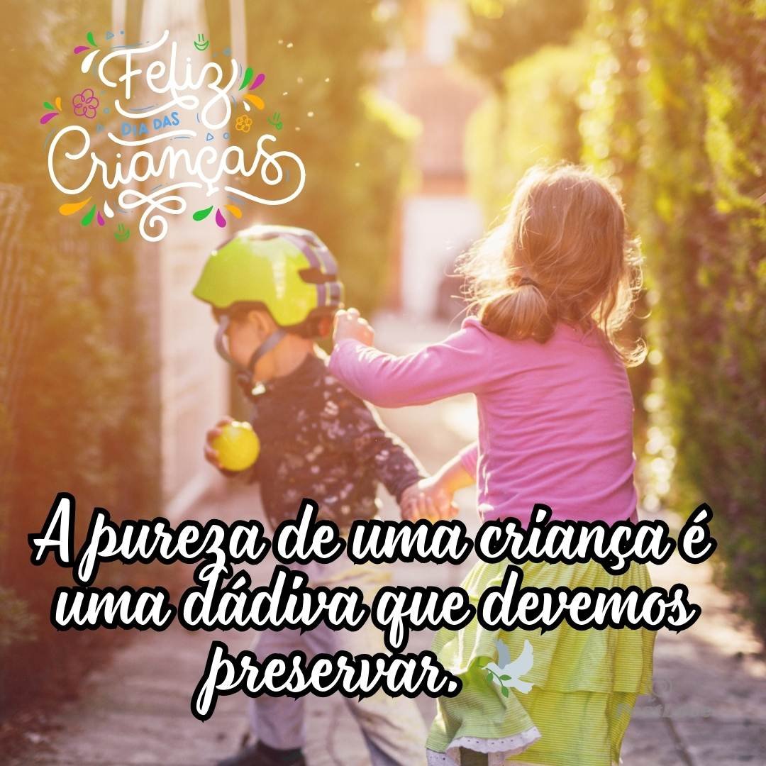 A pureza de uma criança é uma dádiva que devemos preservar. 🕊️