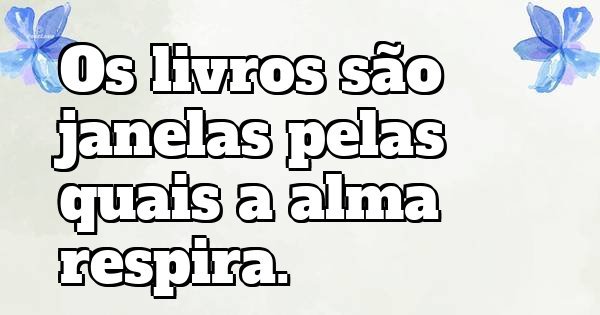 Os livros são janelas pelas quais a alma respira.